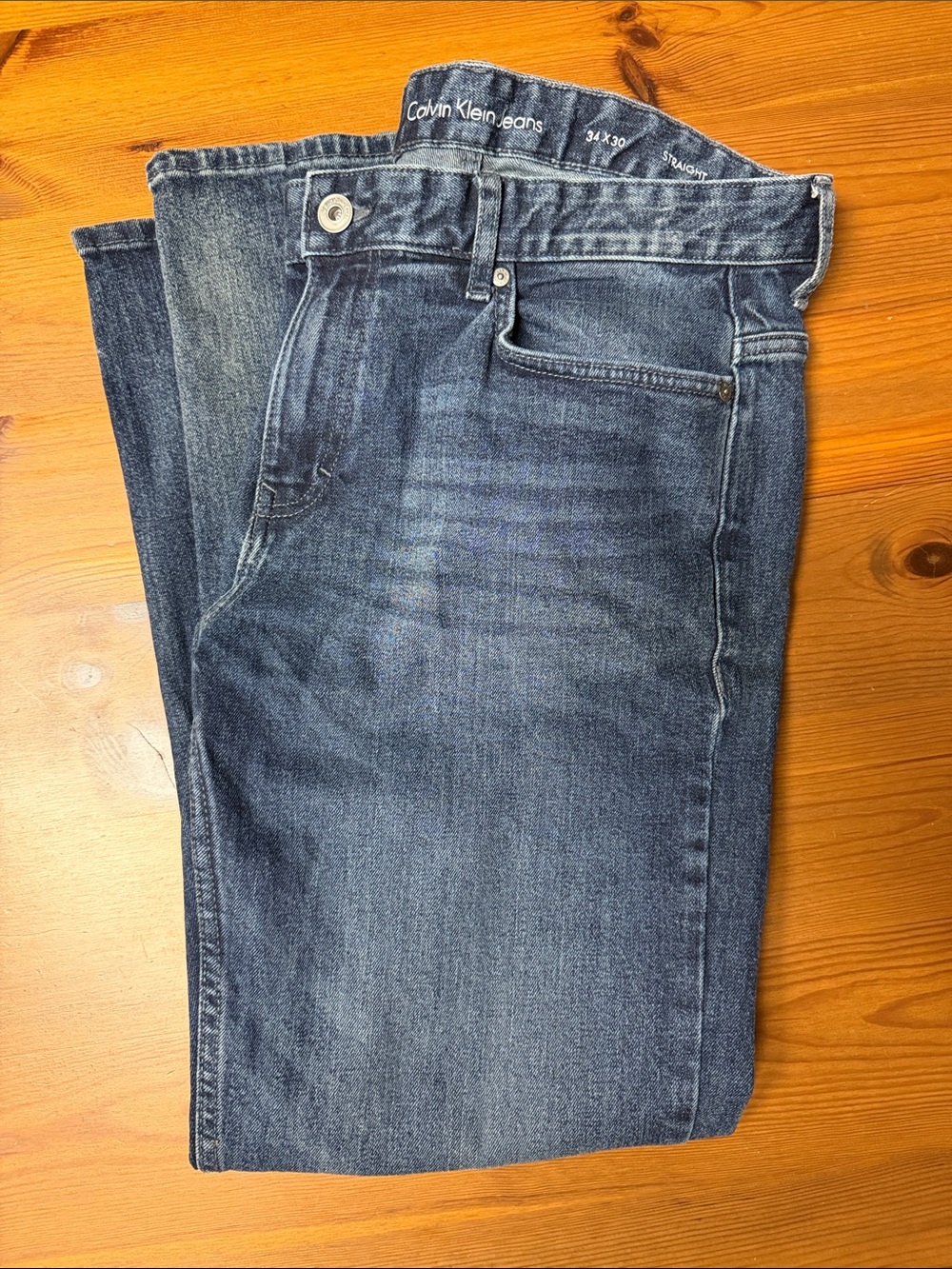 Calvin Klein Men's Straight Blue Denim Jeans size 34x30